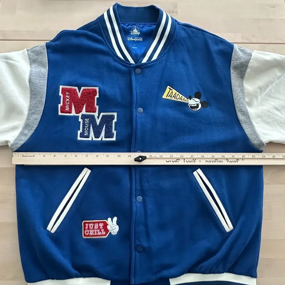 Disney Varsity Jacket Mens Large Bomber Letterman Mickey Mouse‎ Patch Hong Kong